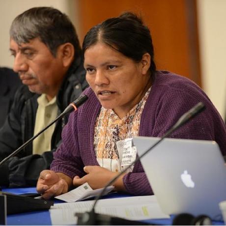 Margarita represents the case of communities affected by the contamination of La Pasión River in Guatemala.