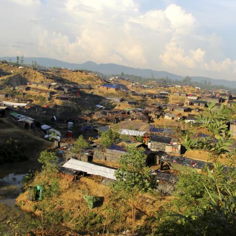 An aerial view of Cox's Bazar refugee camp in Bangladesh