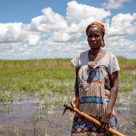 A women farmer in Buzi in Mozambique.